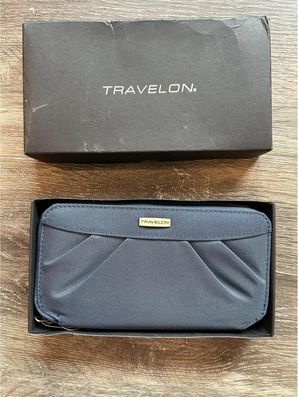 Travelon Safe ID RFID Blocking Zip Around Wristlet Wallet Blue Teal NWT